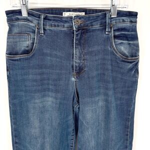 Whetherly Jamie High Rise Wide Leg Denim Trouser Stretch Dark Wash Sz 29/8